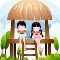 姐妹头像吃瓜卡通