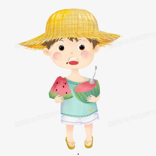 吃瓜少年手绘头像,趣味横生的青春形象